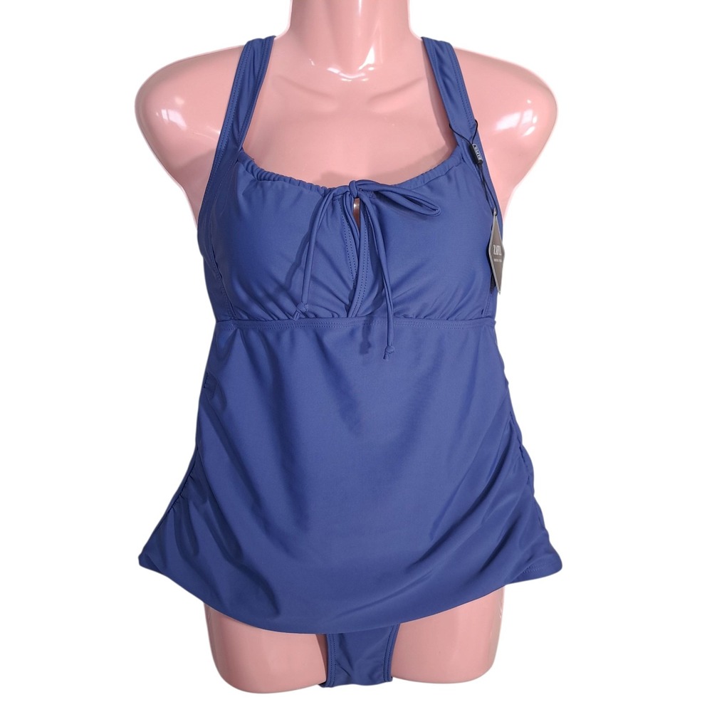 Zaful Women's Tankini 2-Piece Blue Swimsuit Size M Pullover/ Adjustable